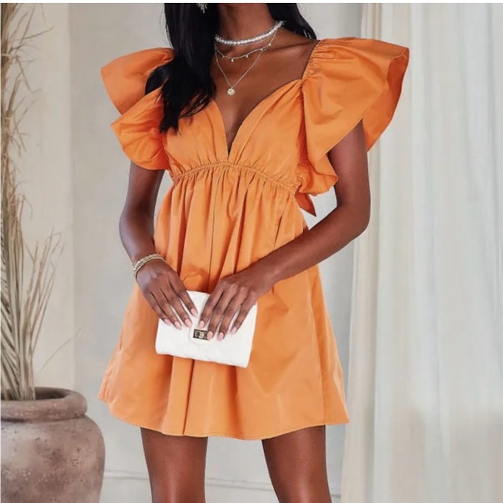 Vici Dolls Sun Kissed Dreams Pocketed Ruffle Sleeve Dress